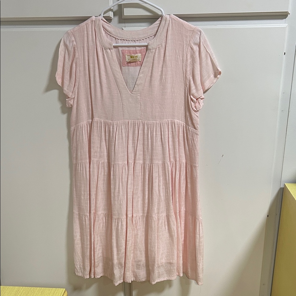Anthropologie Maeve Pink Tiered babydoll Dress Small Balletcore Feminine Small